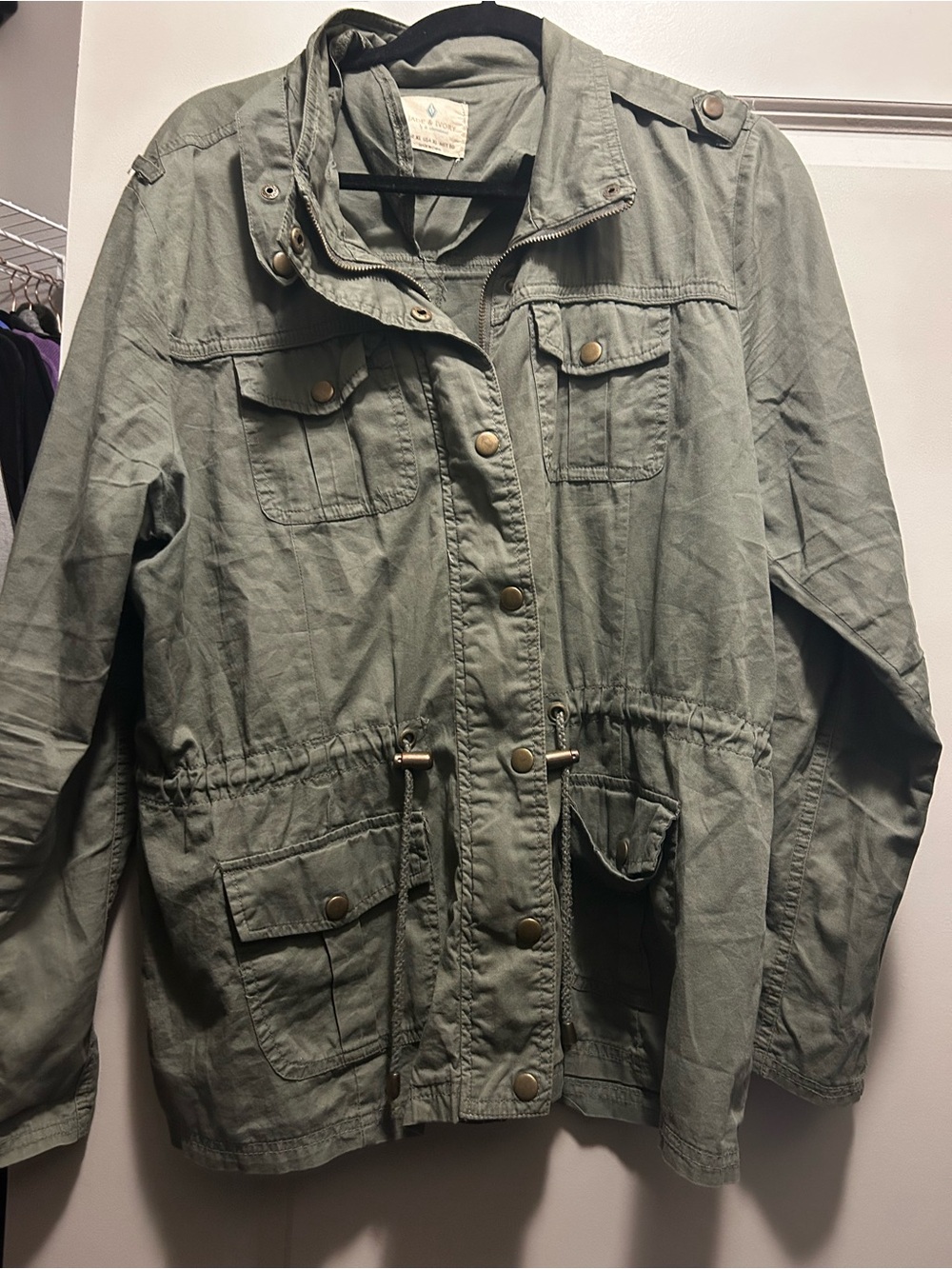 Utility Anorak Jacket in Olive Green - Women's Casual Coat